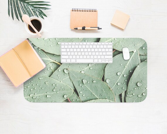 Eucalyptus Print Desk Mat Cute Desk Accessory Cute Workspace