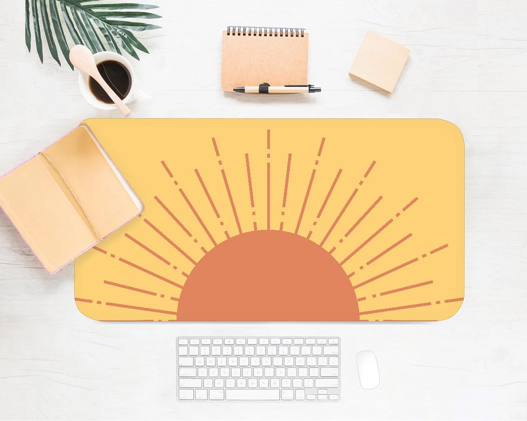 Modern Sun Desk Mat, Desk Accessory, Cute Workspace, Trendy Workspace