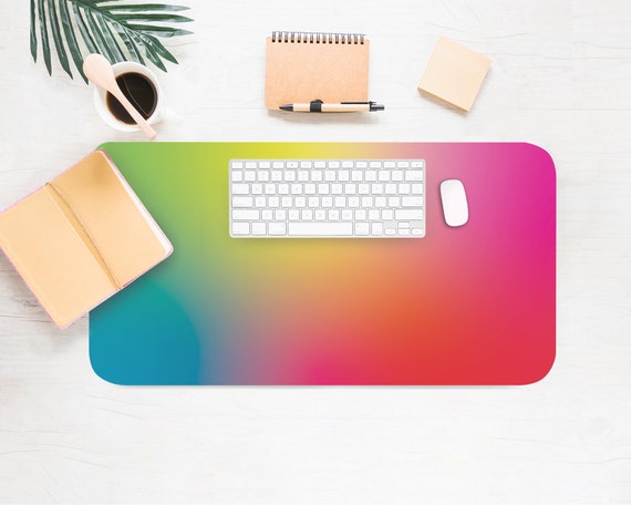 Rainbow Gradient Desk Mat, Trendy Workspace Accessory