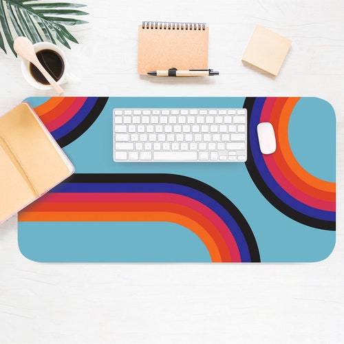 Retro Desk Mat Keyboard Mat 70s Desk Pad Tech Accessories Etsy