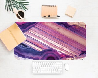 Geode Print Desk Mat: Boho Workspace Accessory
