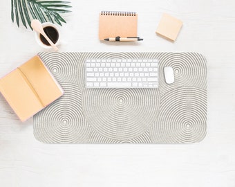 Sand Garden Print Desk Mat, Boho Workspace Accessory