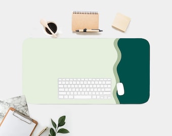 Minimalist Wave Desk Mat: Modern Boho Workspace Pad