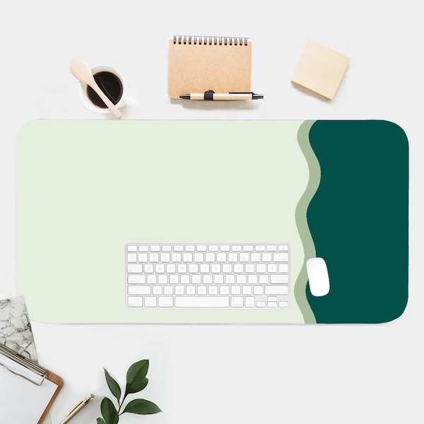 Minimalist Wave Desk Mat: Modern Boho Workspace Pad