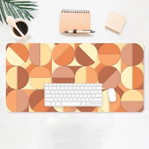 Half Circles Desk Mat, Desk Accessory, Cute Workspace, Trendy Workspace, Abstract Art, Home Office, Desk Pad, Desk Accessories, Organization