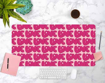 Love Bubbles Desk Mat, Y2K Workspace Pad