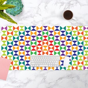 Triangle Checker Desk Mat, Desk Accessory, Cute Workspace, Trendy Workspace, Desk Pad, Abstract Print, Gamer, Student, Home Office, Work