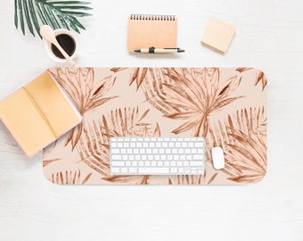 Botanical Leaf Print Desk Mat, Workspace Accessory