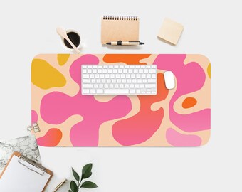 Pink Modern Abstract Pattern Desk Mat, Desk Accessory, Cute Workspace, Trendy Workspace, Abstract Trendy Pattern, Cute Desk Topper, Desk Pad