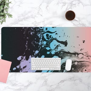 Rainbow oilspill Desk Mat, Aesthetic Desk Accessory, Cute Workspace, Trendy Workspace, Tech Desk, gothic, Cute Desk Topper, Desk Pad