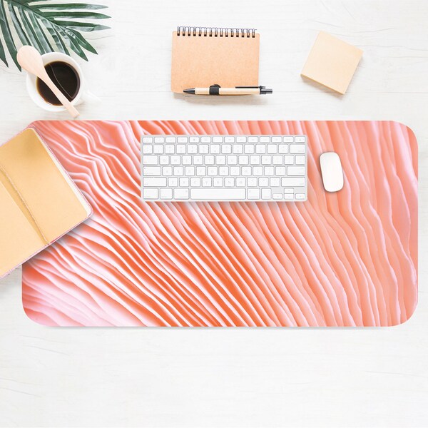 Coral Photo Print Desk Mat, Aesthetic Desk Accessory, Cute Workspace, Trendy Workspace, Girl Desk, Boho Chic, Cute Desk Topper, Desk Pad