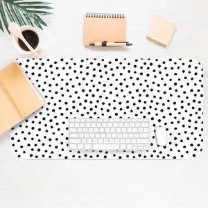 Dalmatian Print Desk Mat, Aesthetic Desk Accessory, Cute Workspace, Trendy Workspace, Boho Desk, Boho Chic, Cute Desk Topper, Desk Pad