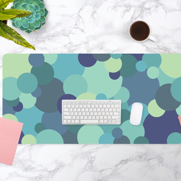 Abstract Circles Desk Mat, Workspace Accessory