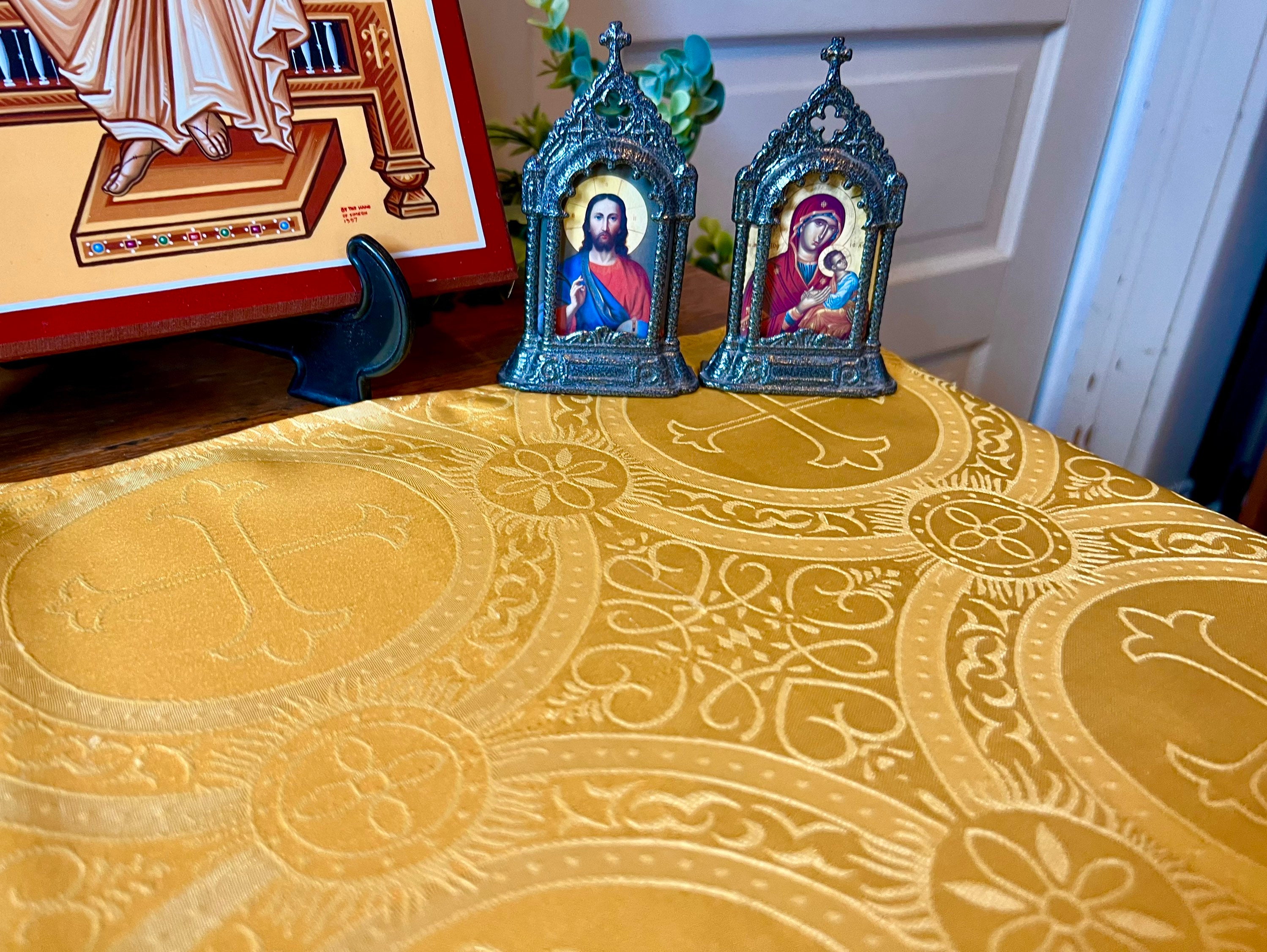 Altar Cloth Catholic Christian Home Gold Color 3 Sizes Prayer Table ...