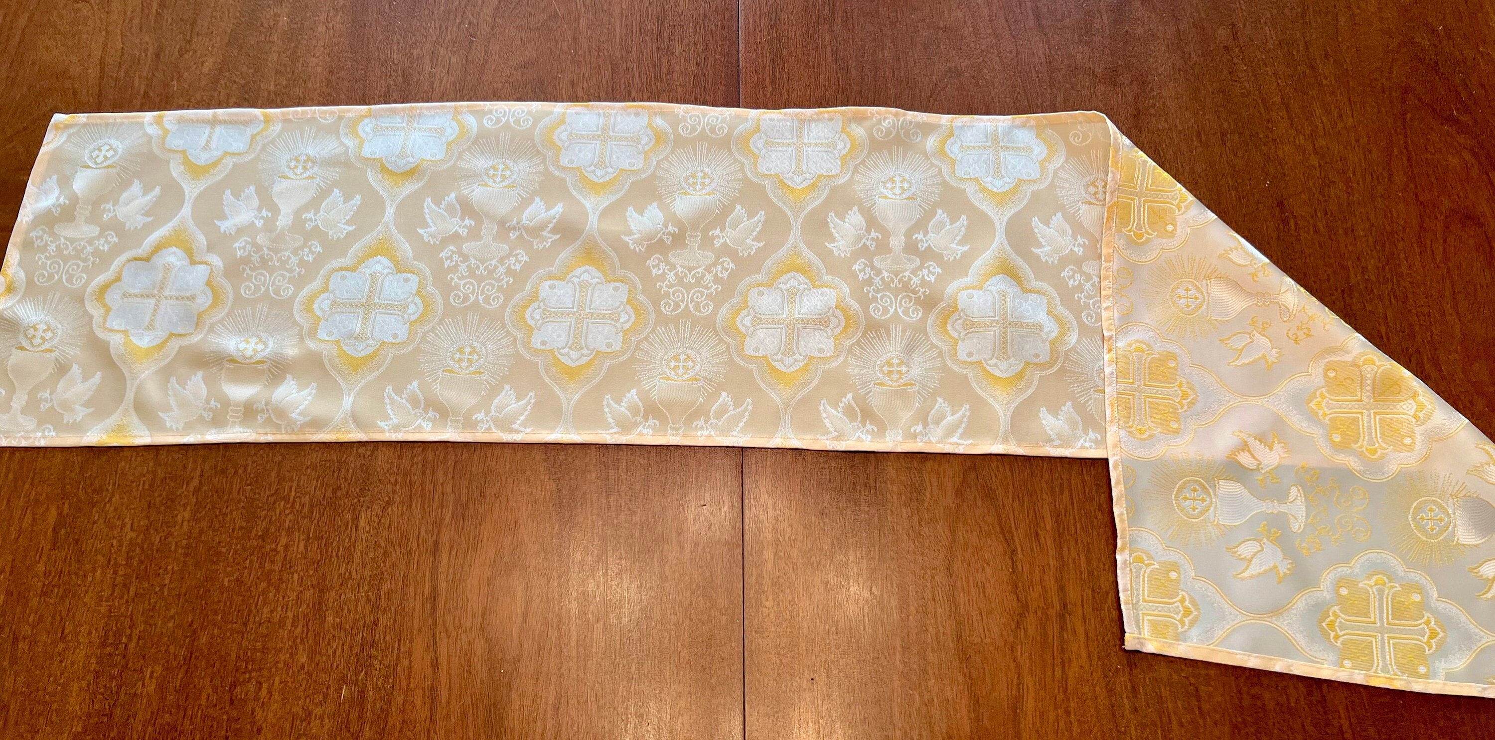 Catholic Table Runner First Communion Eucharist 2 Sizes White Pale ...