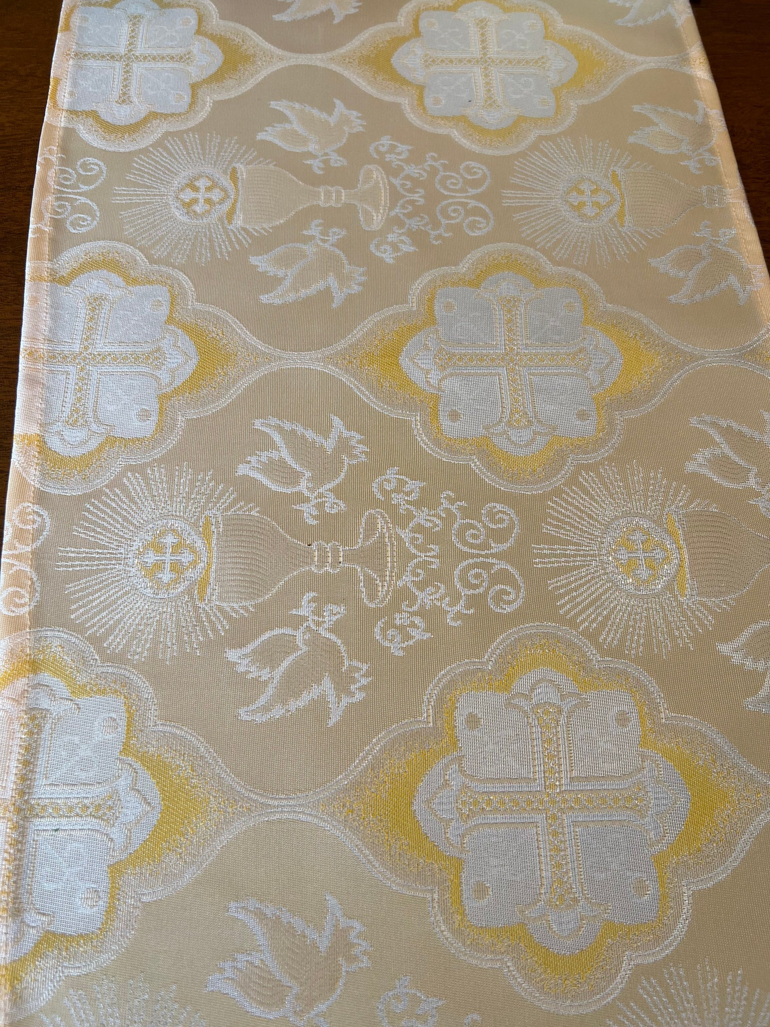 Catholic Table Runner First Communion Eucharist 2 Sizes White Pale ...