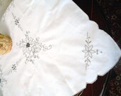 Vintage tablecloth with Madeira embroidery. An antique tablecloth with beige embroidery. Mother 39 s Day Gift