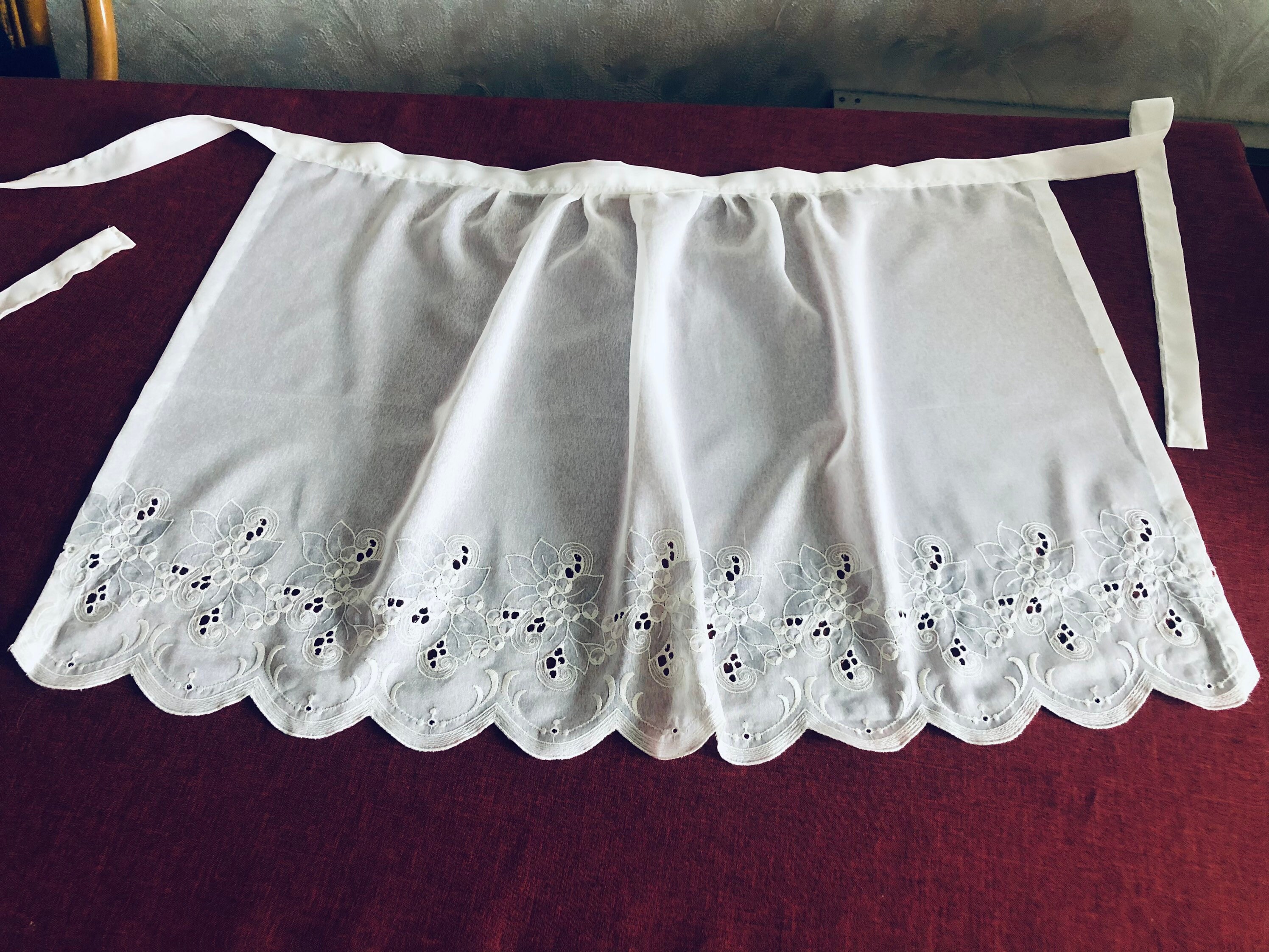 White embroidered party apron. flowers bridal apron Etsy