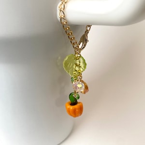 Cute Pumpkin Fall Autumn Stanley Cup Charm | Hydro Flask Charms | Kawaii Cottagecore Pumpkin Charms for Purse Keychain Badge Reel Backpack