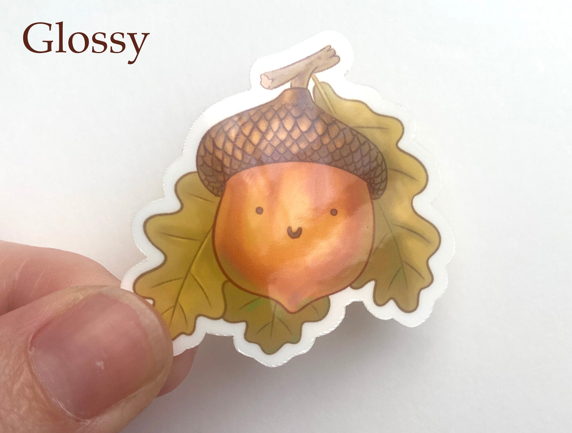 Happy Acorn Sticker | Cute Acorn Sticker | Vinyl Die Cut Sticker ...