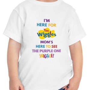 The Wiggles, FUNNY KIDS Wiggles! Shirt, Toddler Short Sleeve Tee, Mom is Here for the Purple Wiggle Shirt, Wiggle Concert Shirt Kids