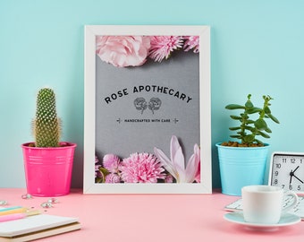 Arte de pared de boticario rosa, arte de Schitt's Creek, arte de pared de flores, arte de David Rose, arte digital, impresión digital, imagen de Schitt's Creek, Alexis R