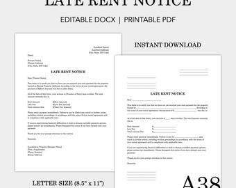 Late Rent Notice Template: Landlord Form, Pay or Quit (Printable PDF & Editable DOCX)