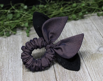 Beetle scrunchie / Black and plum scrunchie / Scarab scrunchie / goth scrunchie / insect wings scrunchie / Moth and Fae