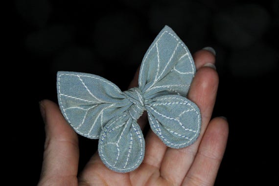 Pale Pearly Butterfly Hair Bow / Moth Hair Clip, Very Light 