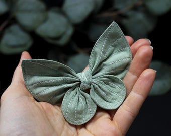 Light green butterfly hair bow / moth hair clip, pale green butterfly hair bow, fairy wings, butterfly wings, Moth and Fae