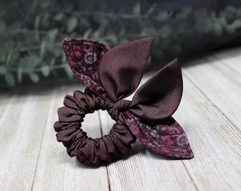 Beetle scrunchie / Red scrunchie / Scarab scrunchie / goth scrunchie / burgundy scrunchie / floral wings scrunchie / Moth and Fae