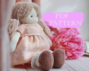 Knitted doll PATTERN-Toy making tutorial-Stuffed doll pattern