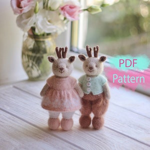 Knitted reindeer toy PATTERN Stuffed deer animal toy knitting Pattern image 1