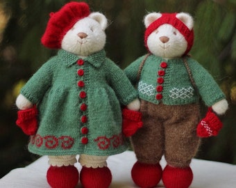 Knitted Christmas bear stuffed animal toy-knitted teddy bear in Christmas style - big Size bears- I DONʼT ACCEPT ORDERS for toys