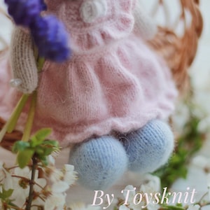 Knitted bear PATTERN-Small knitted bear doll in dress-Pdf pattern tutorial image 5