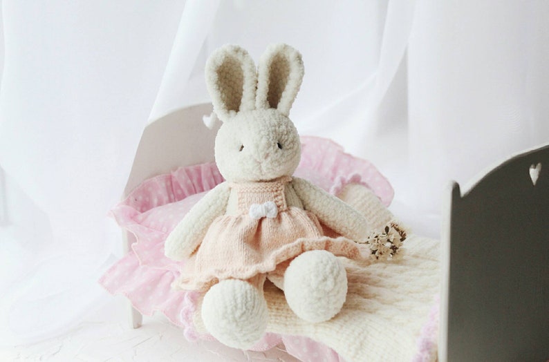 Easter plush bunny doll in cute dress