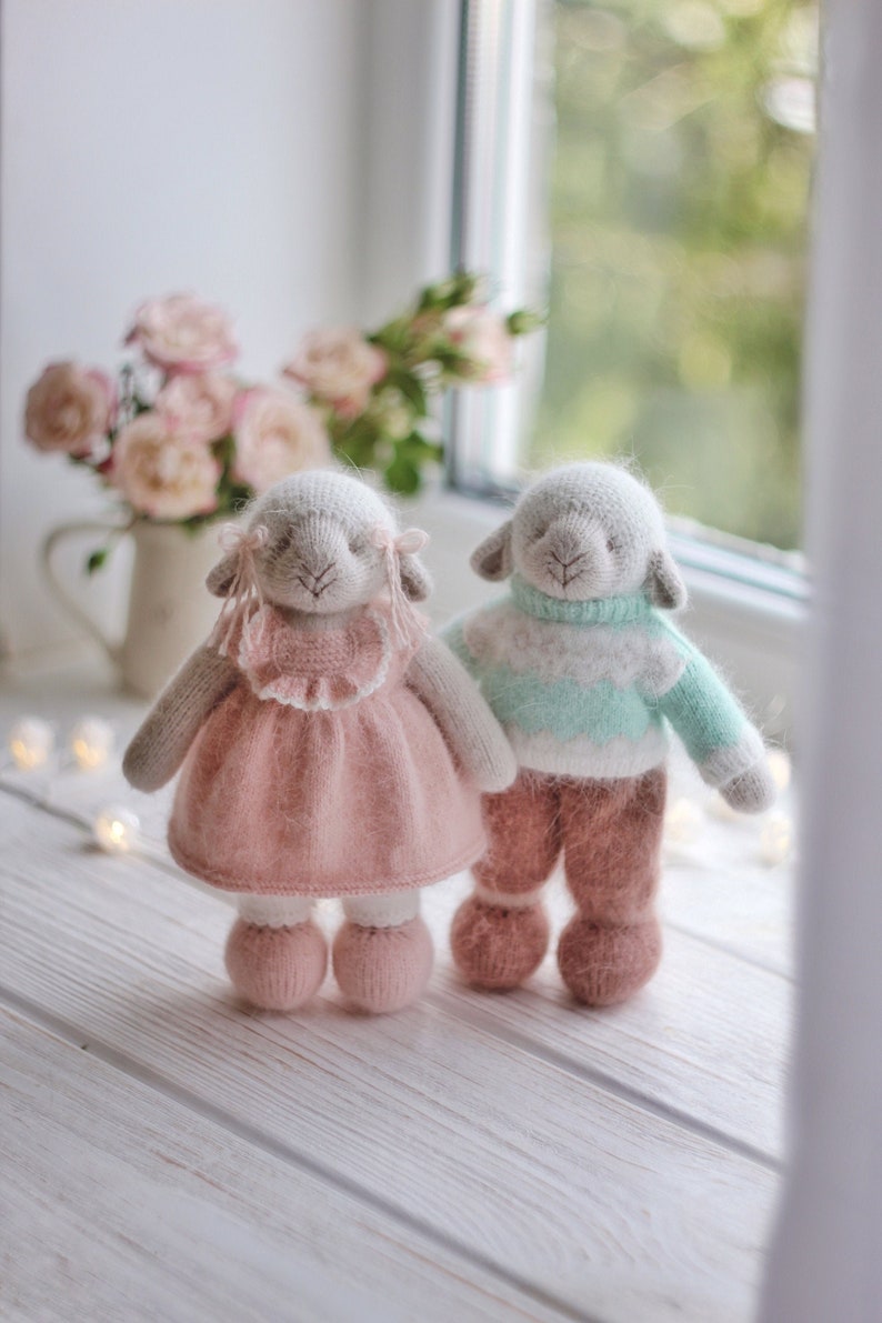Stuffed lambs sheep toy Easter knitted lamb sheep doll Etsy