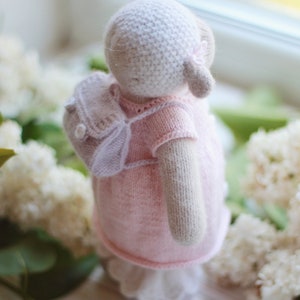 Knitted lamb PATTERN-Stuffed lamb sheep animal dressed toy-How to knit a toy image 8