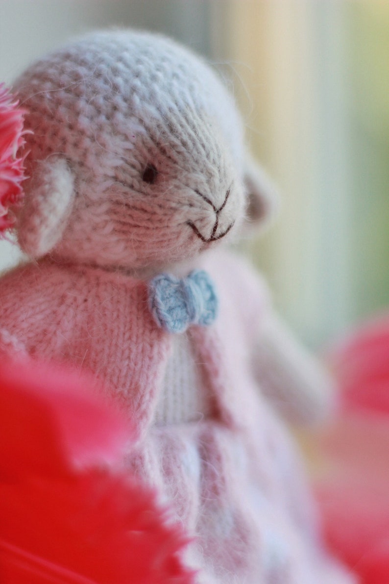 Knitted Easter lamb sheep toy in pink fluffy dress Etsy