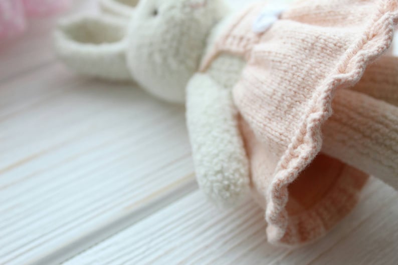 Easter plush bunny doll in cute dress