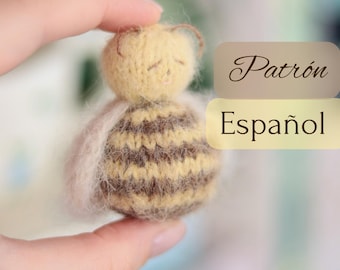 Patrón de tejido en ESPAÑOL para la Abeja pequeña de punto - Instrucciones paso a paso para tejer un juguete pequeño