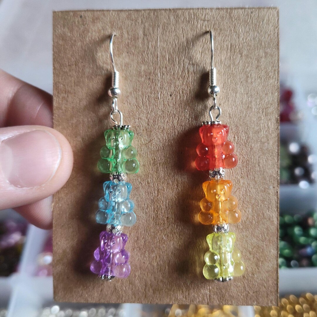 Colorful Gummy Bear Silver Dangle Pop Earrings Etsy colorful-gummy-bear-silver-dangle-pop-earrings-etsy