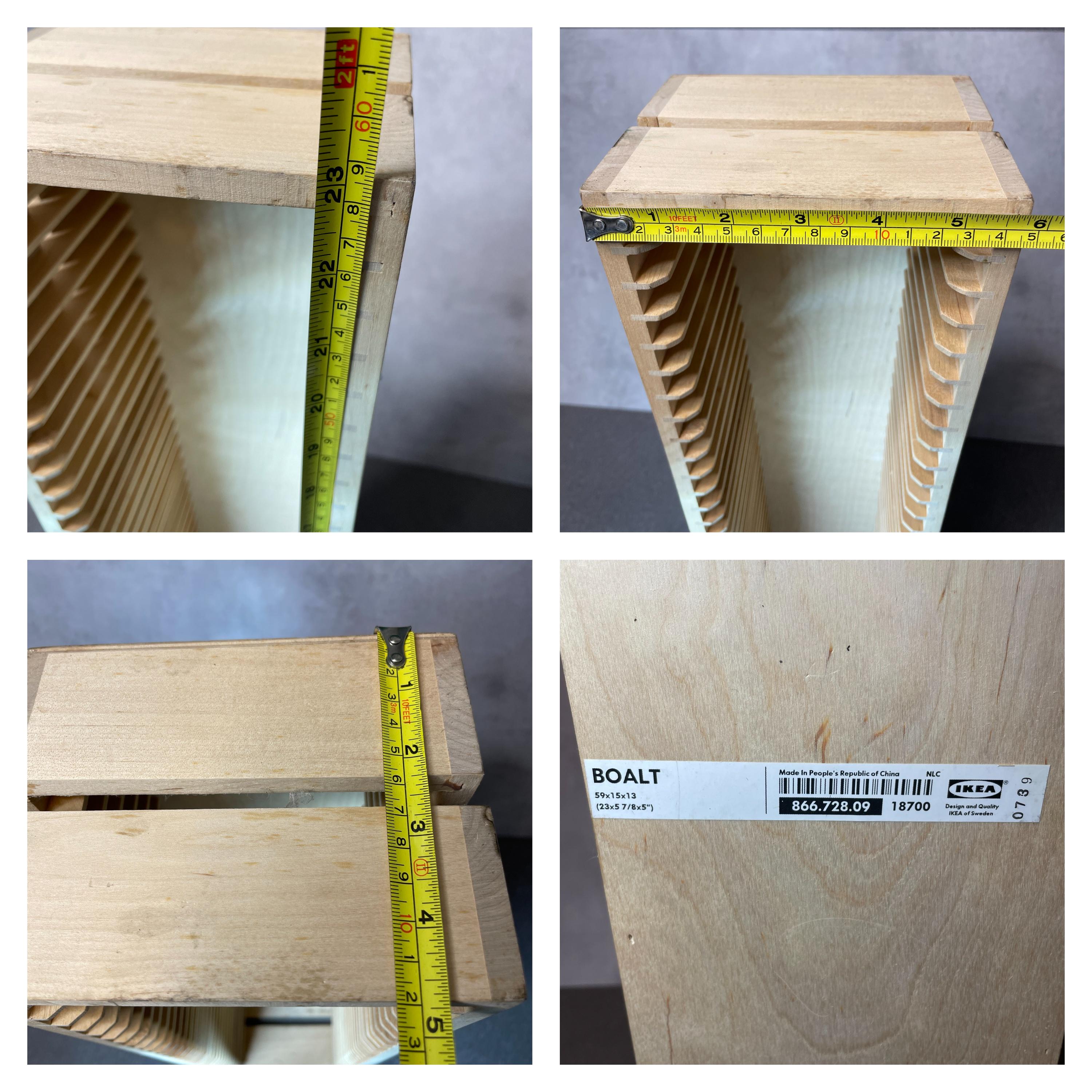 Ikea Boalt Wooden CD Storage Tower Rack | Stores 35 Cds | 59cm