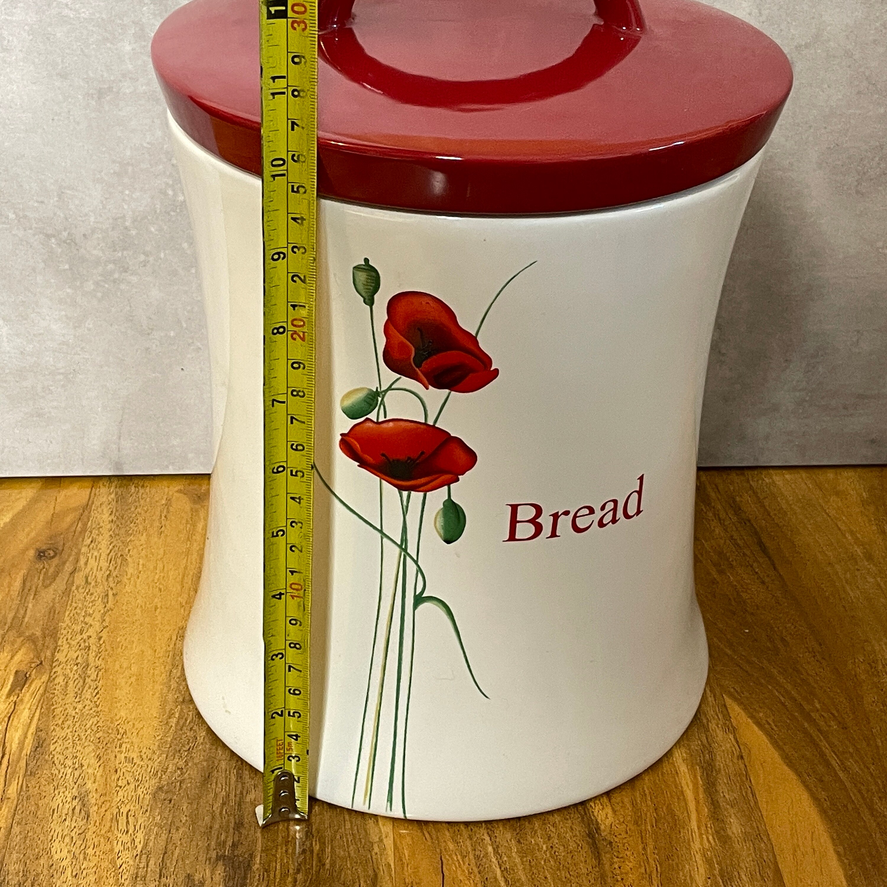 Dunelm Ceramic Poppy Bread Bin Canister Jar White With Red Etsy UK