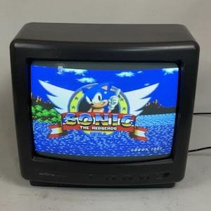 Akura 14" Inch CRT Cube TV Television | Black | Retro Gaming Display | Scart