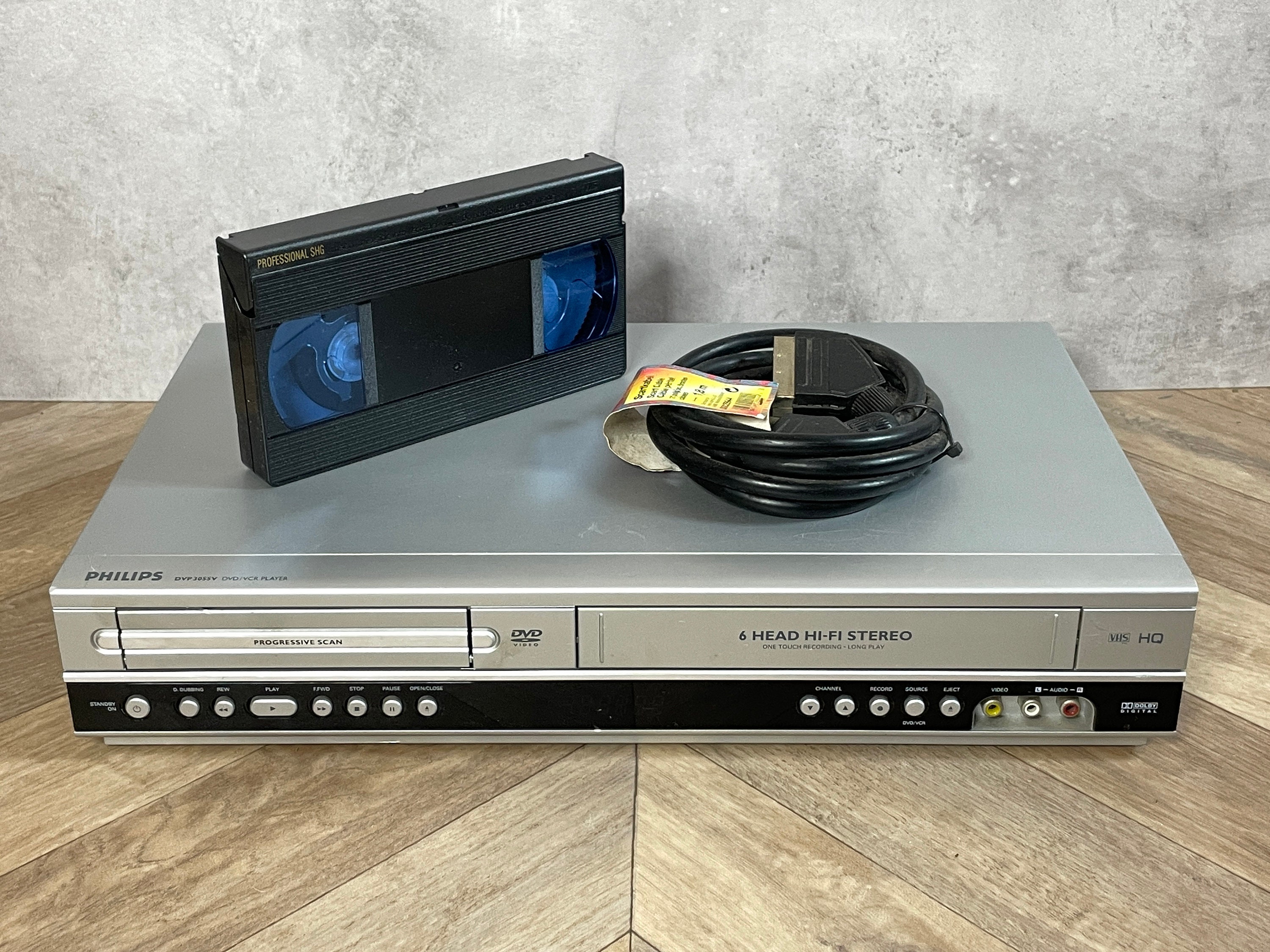 Philips DVP3055V VHS Video Recorder & DVD Player Combi, VCR, With