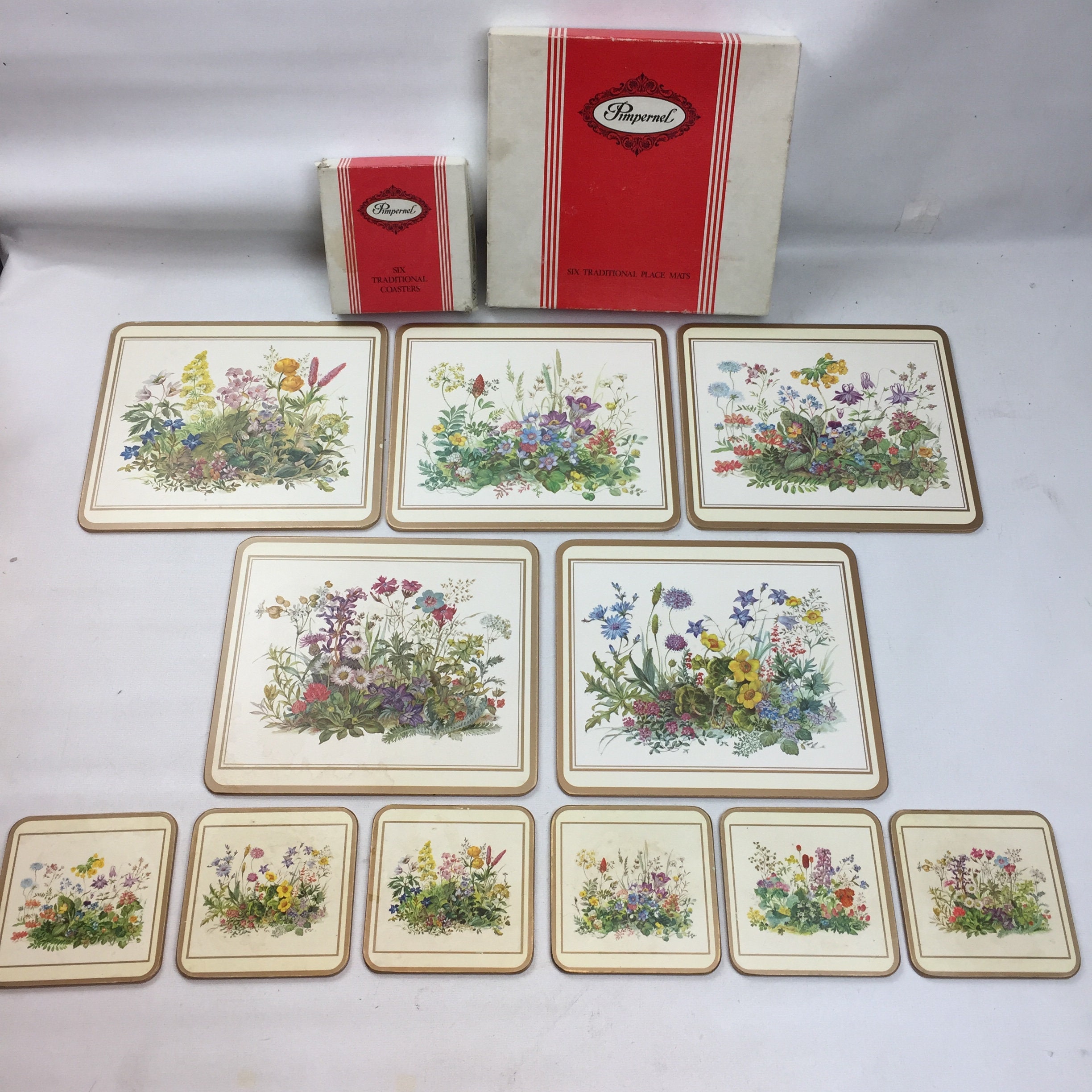 Set of 5 Pimpernel Meadow Flowers Parchment Table Place Mats Etsy