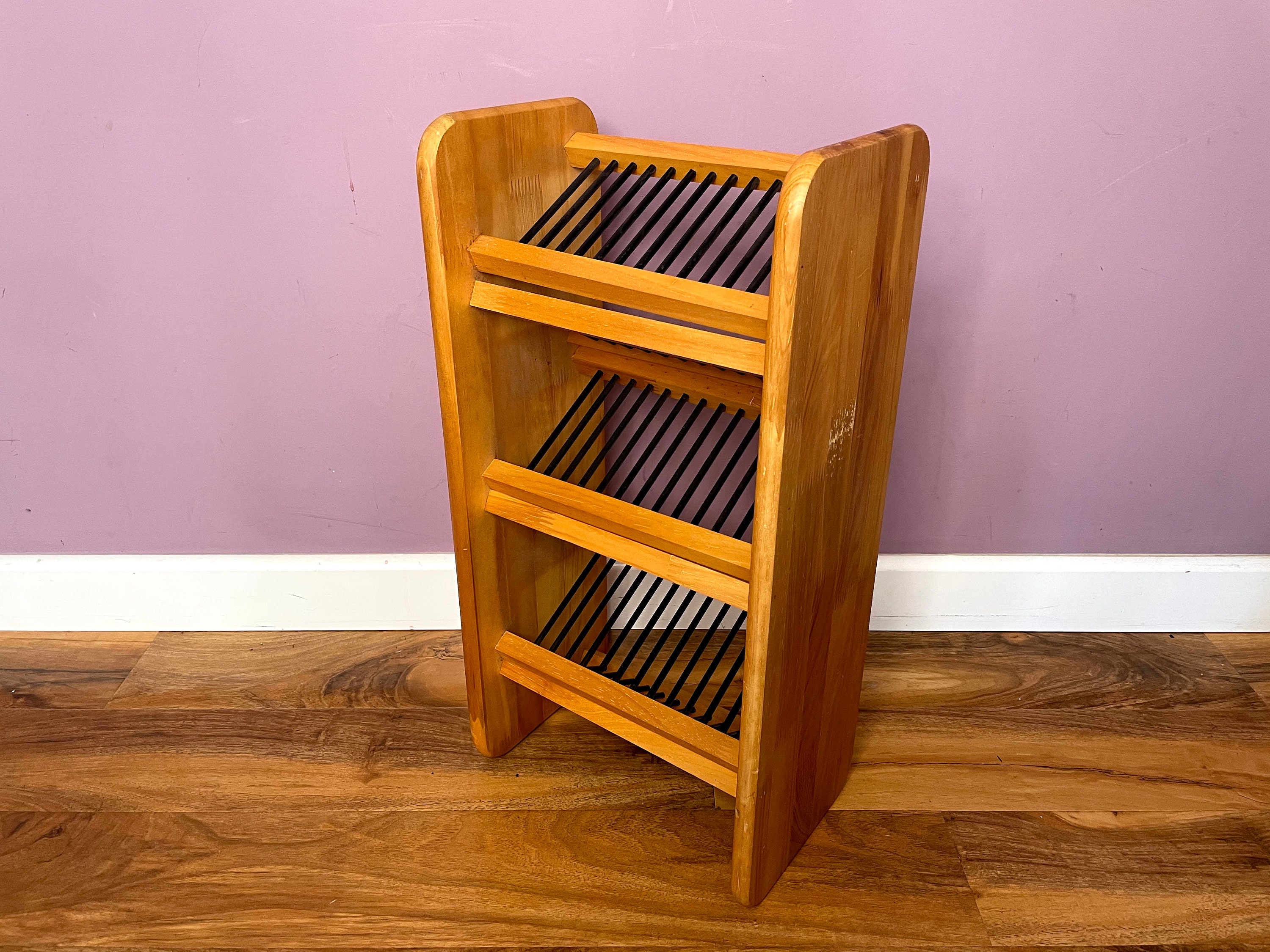 Wooden CD Storage Tower Rack Stores 42 CDs 59cm tall Solid