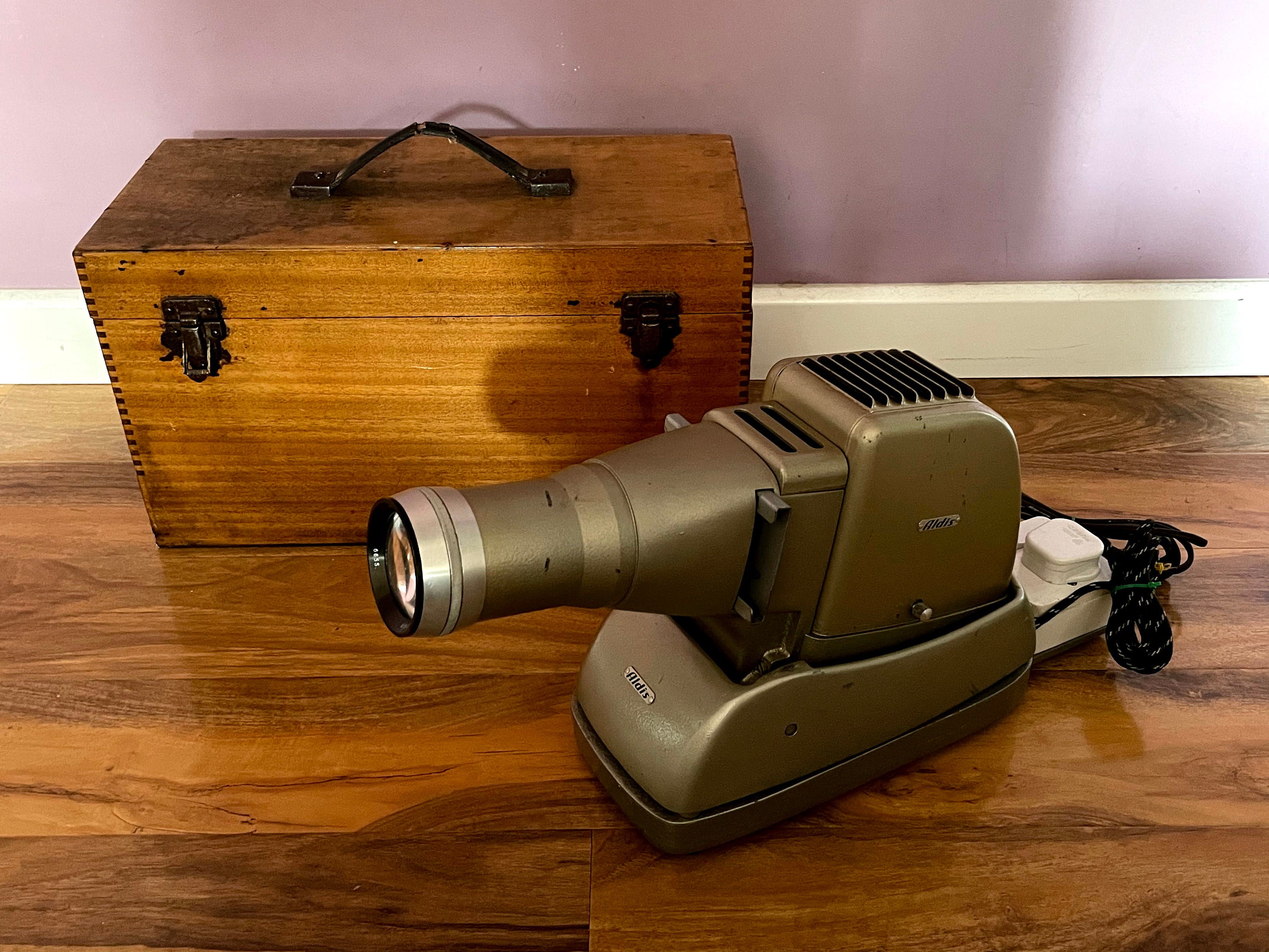 Vintage MidCentury ALDIS Slide Projector in Wooden Box & Etsy