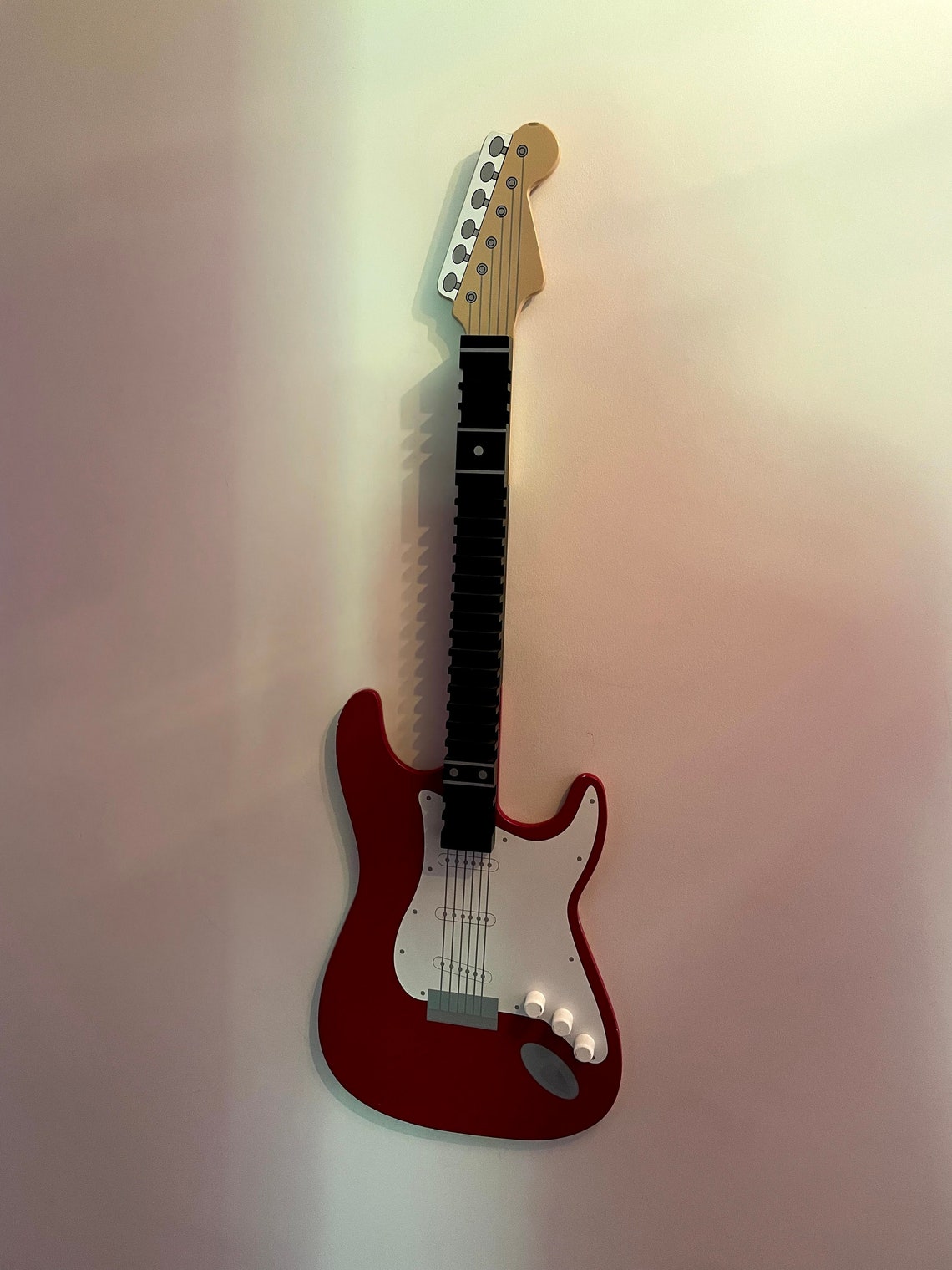 Red Guitar Shaped CD Storage Rack Wall Mounted Holds 21 Etsy